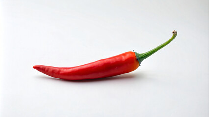 Vibrant Red Chili Peppers in Close-up Shot on White Background, Representing Spicy and Flavorful Ingredient
