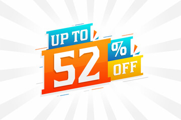 Sale of advertising campaign up to 52 Percent off promotional design.