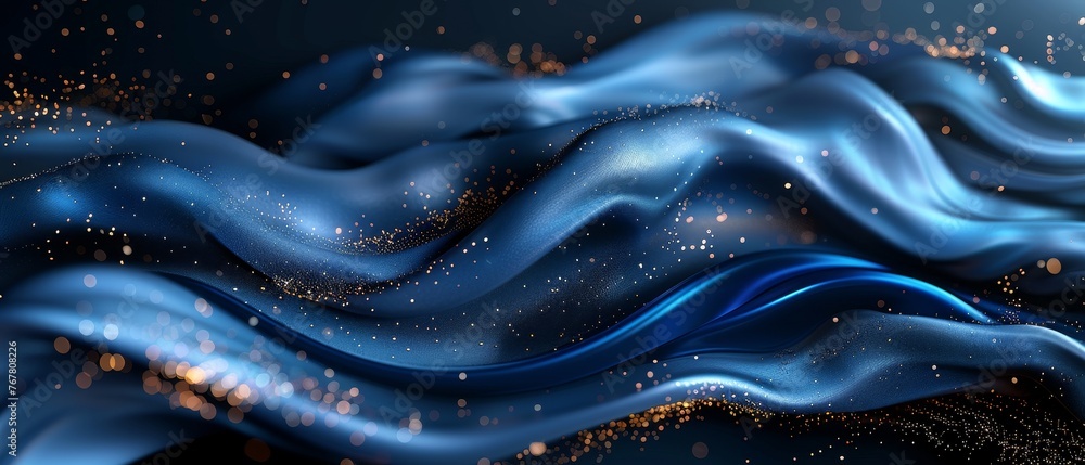 Poster luxurious dark abstract backdrop with elegant lines, smooth gradient, and 3d polygonal texture in bl