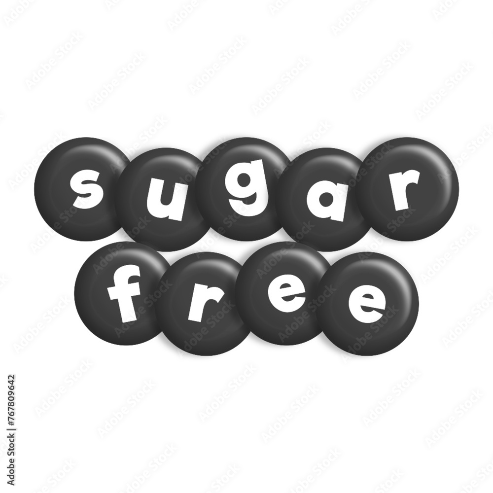 Sticker 3d sugar free text poster