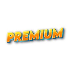 3D Premium text on white background