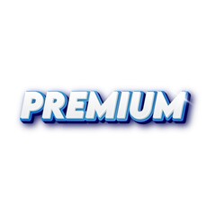 3D Premium text on white background
