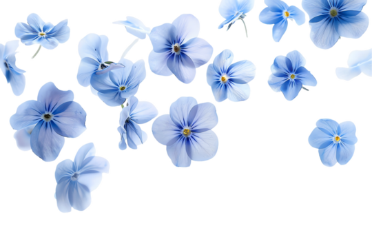 White floral bouquet with pink, blue, and violet blooms in a summery illustration - Powered by Adobe