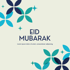 Eid mubarak greeting card, cover, poster and banner with lanterns. Vector illustration