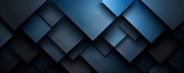 Fototapeta na wymiar The luxurious design showcases a sleek black and blue abstract backdrop with geometric shapes and a color gradient for a premium feel.