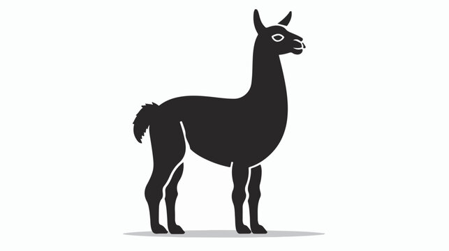 Alpaca icon silhouette vector illustration Flat vecto