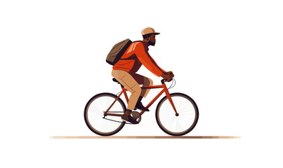riding bicycle vector flat minimalistic isolated illustration
