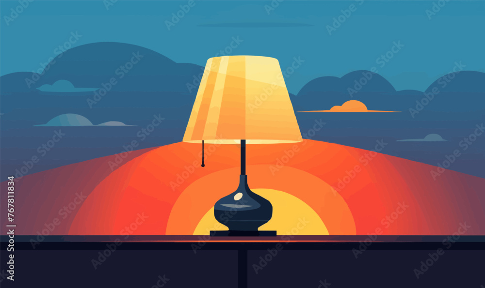Poster table lamp vector flat minimalistic isolated vector style illustration -