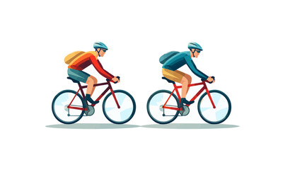 riding bicycle vector flat minimalistic isolated illustration