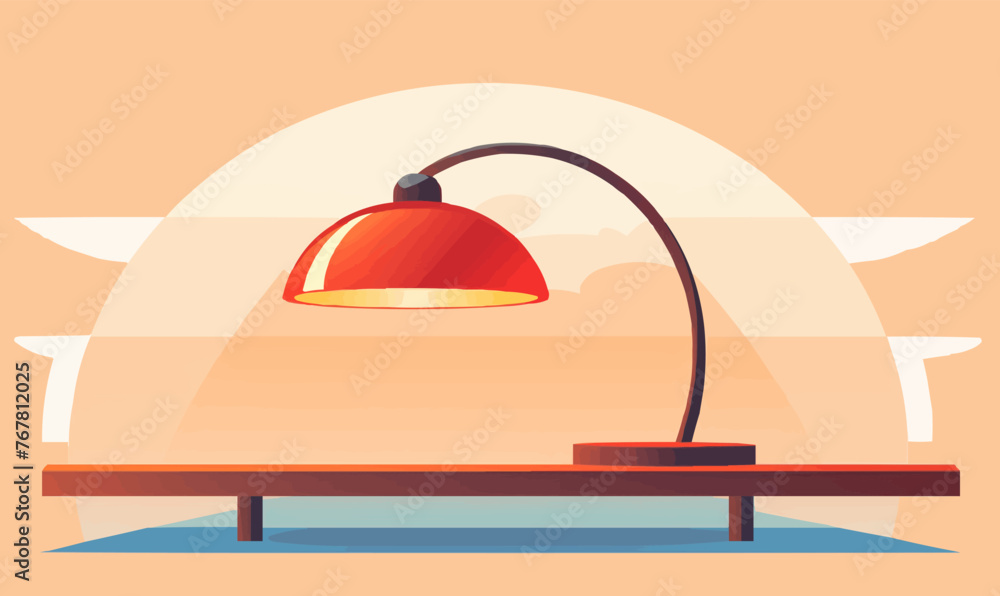Poster table lamp vector flat minimalistic isolated vector style illustration