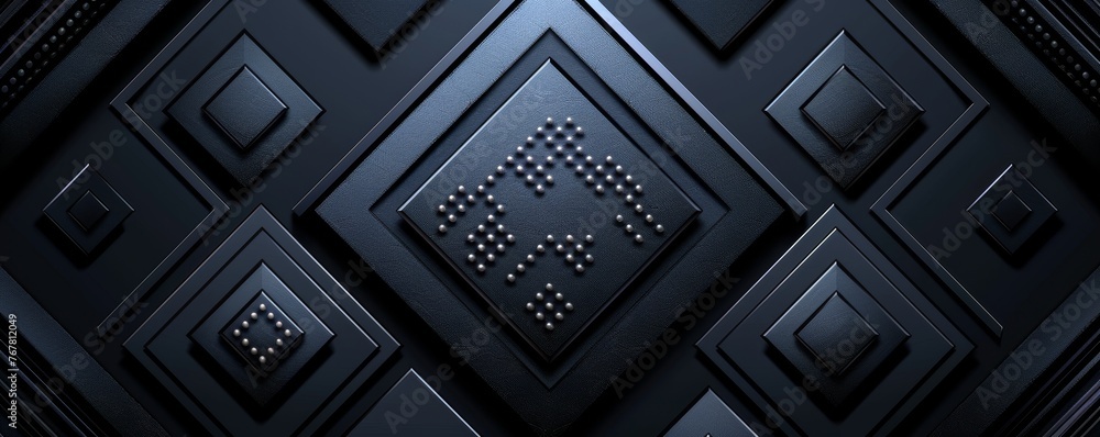 Poster design a luxurious, premium feel using sleek black and blue abstract background with a color gradien