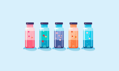 Medical vials vector flat minimalistic isolated vector style illustration
