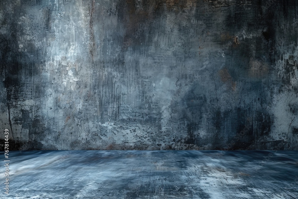 Poster dark concrete wall and floor background three dimensional room for mock up or product display