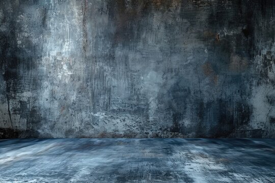 dark concrete wall and floor background  three dimensional room for mock up or product display