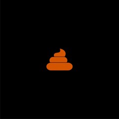 Poop icon simple sign graphic and web design isolated on black background