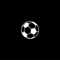 Soccer ball symbol isolated on black background 