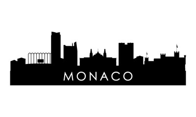 Monaco skyline silhouette. Black Monaco city design isolated on white background.  - 767814814