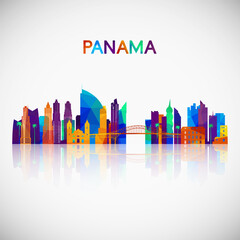 Panama skyline silhouette in colorful geometric style. Symbol for your design. Vector illustration. - 767814828