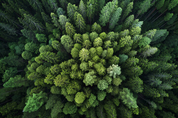 Fototapeta premium A lush green forest with many trees