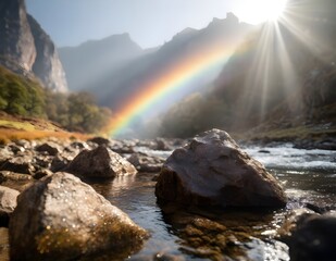 rainbow over the mountains