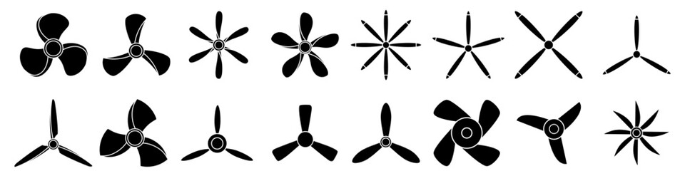 Propeller icon vector set. Screw illustration sign collection. Blade symbol or logo.