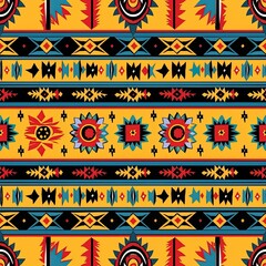 Ethnic Tribal Print Design,Native American Inspired Seamless Textile Pattern