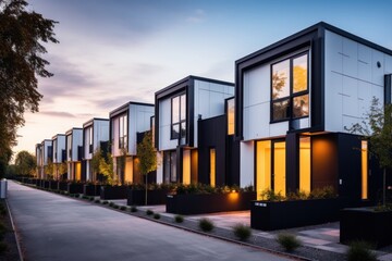 Modern modular private townhouses.