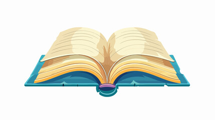 Book open in middle icon. Cartoon illustration of book