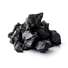 Photo of coal isolated on white background