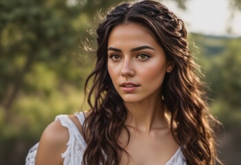 Naklejka premium A Portrait Of Breathtakingly Gorgeous, Exotic, Beautiful Woman. 