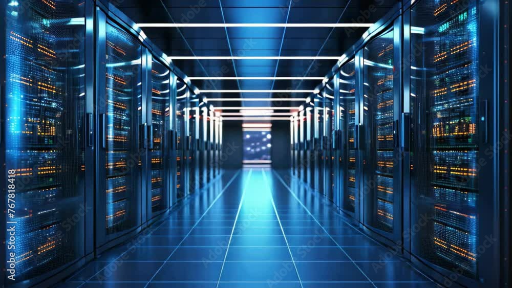 Poster server room data center. datacenter hardware cluster. backup, mining, hosting, mainframe, farm and c