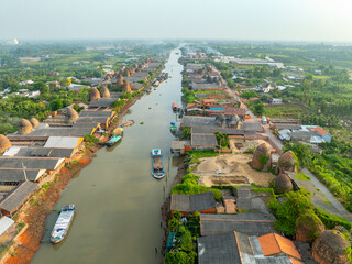 Mang Thit District of Vinh Long Province in the Mekong Delta of Vietnam, the Mang Thit brick...