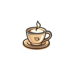 Isolated cup of coffee logo on white background illustration 