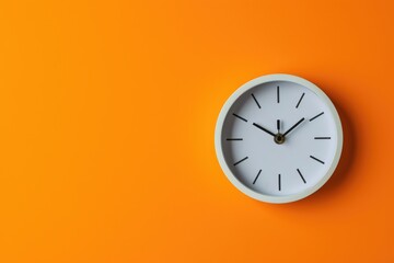 Minimal white clock on orange background  limited time offer online ad