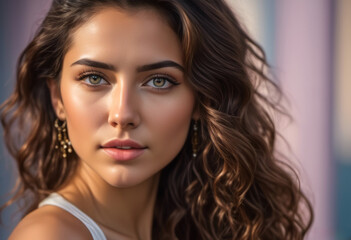 Naklejka premium A Portrait Of Breathtakingly Gorgeous, Exotic, Beautiful Woman. 