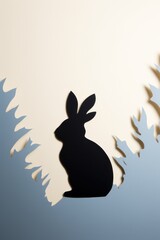 Easter bunny cutout silhouette with artistic backdrop