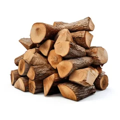 Kissenbezug Photo of firewood isolated on white background © lensvault