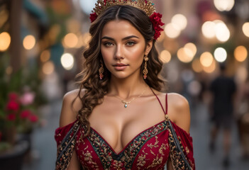 A Portrait Of Breathtakingly Gorgeous, Exotic, Beautiful Woman.
