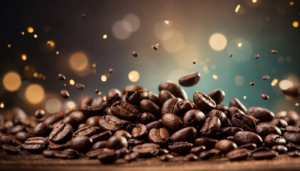 Obraz premium Roasted coffee bean on white background close up