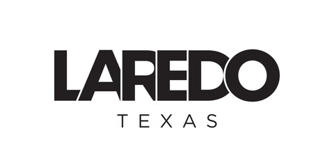 Laredo, Texas, USA typography slogan design. America logo with graphic city lettering for print and web. - obrazy, fototapety, plakaty