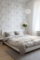 Fototapeta na wymiar bedroom floral patterns wall.