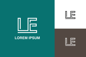 Alphabet Letters LE, EL, Initials Logo Monogram