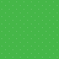 Mini white seamless polka dot pattern vector, Green background. Christmas theme