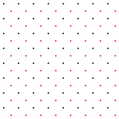 Small red and black seamless polka dot pattern vector, White background. Christmas Theme © Pigma-S
