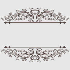 Vintage Classical baroque ornament and decorative design element filigree.