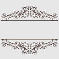 Vintage Classical baroque ornament and decorative design element filigree.