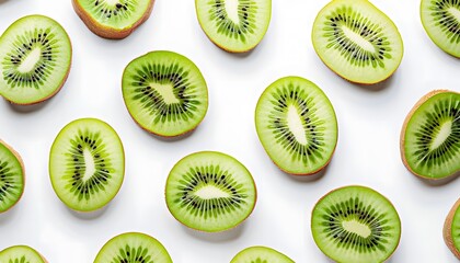 Fototapeta premium Sliced ​​kiwi on a white background. 