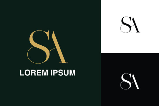SA, AS, S, A, Abstract Letters Logo Monogram