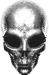 Halftone alien head vector illustration