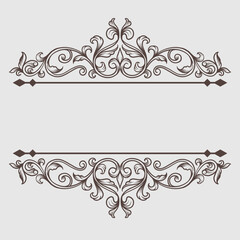 Vintage Classical baroque ornament and decorative design element filigree.